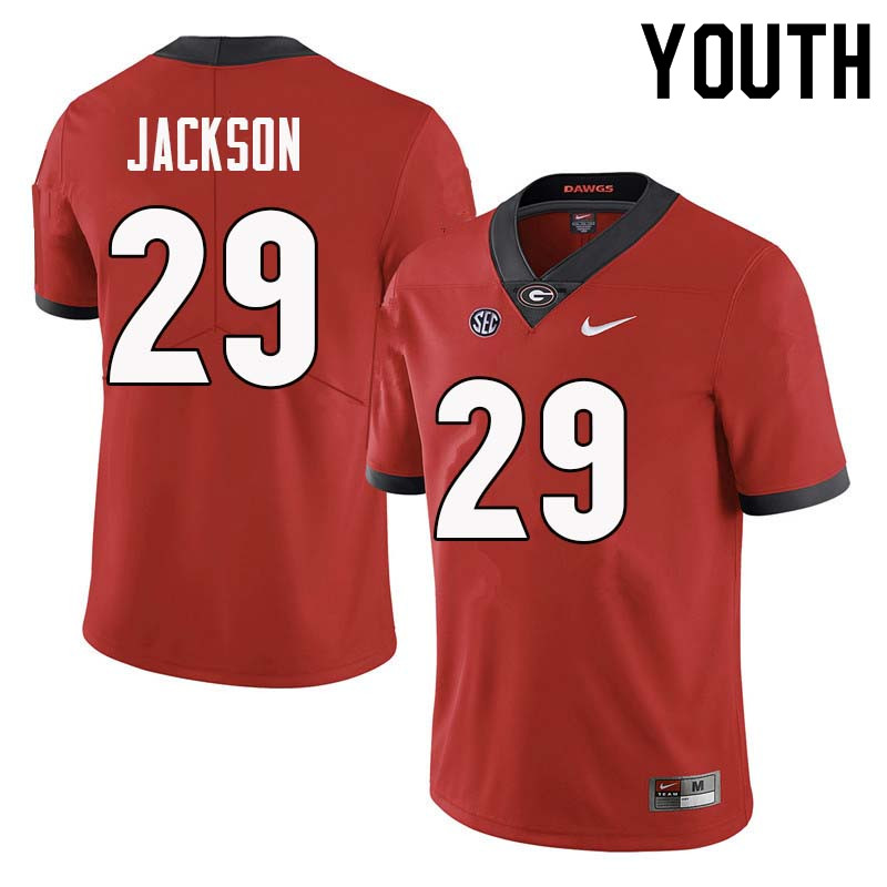 Georgia Bulldogs Youth Darius Jackson #29 Red Stitched College UGA Football Jersey 23UT011NV